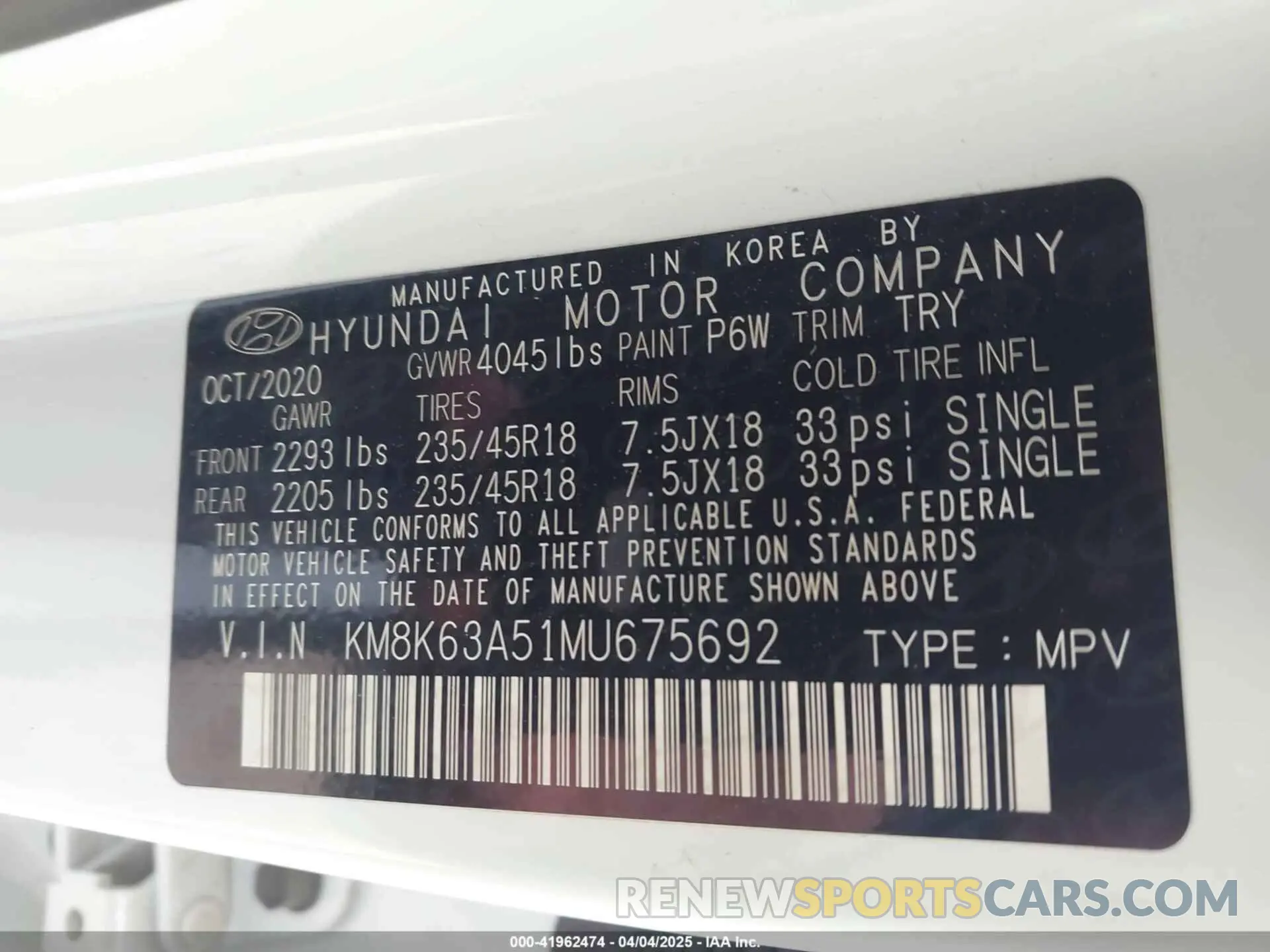9 fotografías del automóvil dañado KM8K63A51MU675692 HYUNDAI KONA 2021