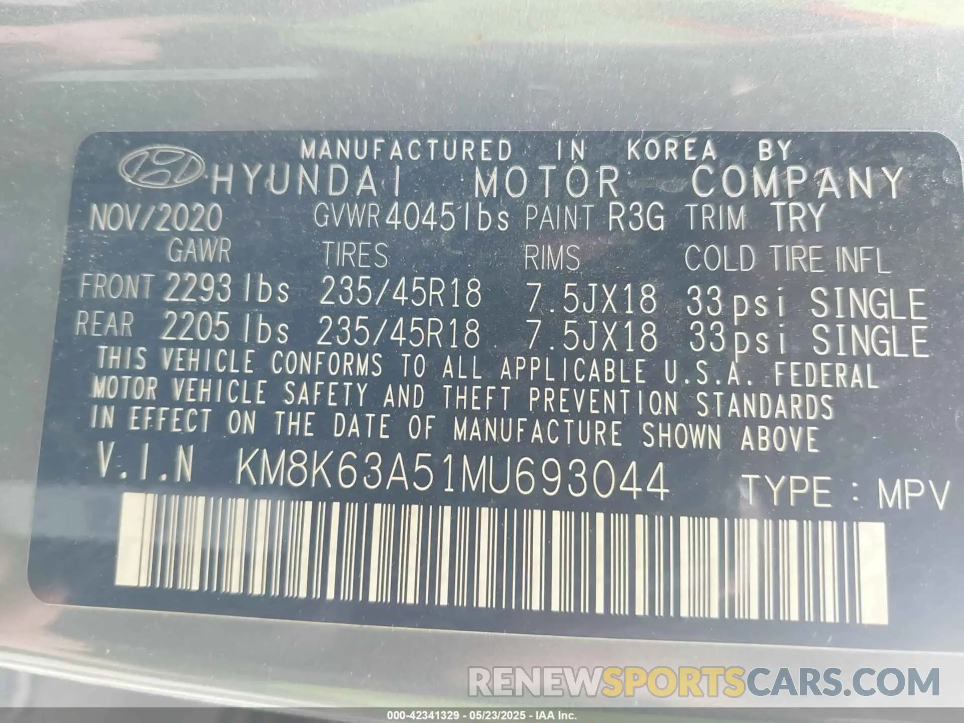 9 fotografías del automóvil dañado KM8K63A51MU693044 HYUNDAI KONA 2021