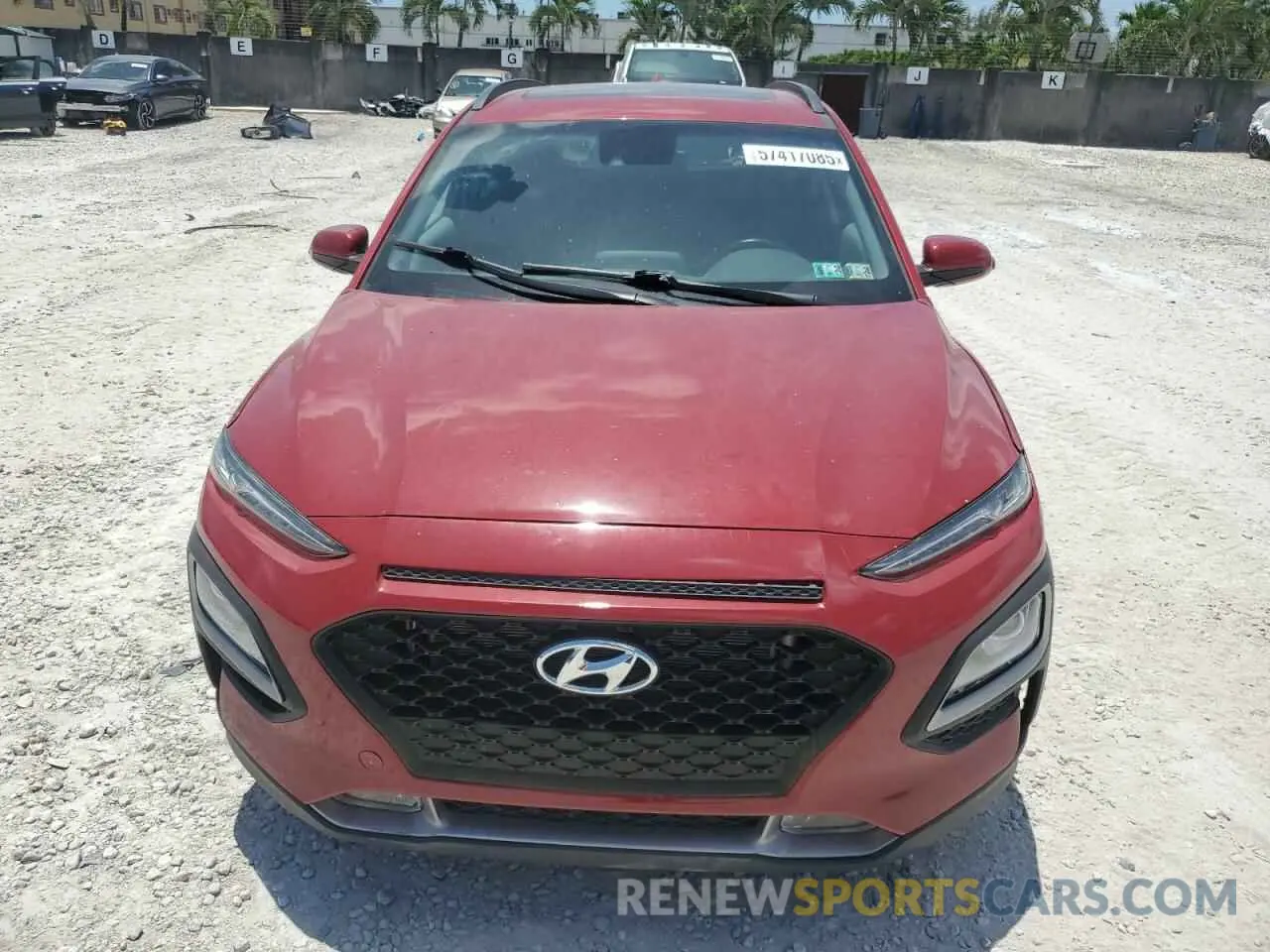 5 fotografías del automóvil dañado KM8K6CAA4MU745764 HYUNDAI KONA 2021