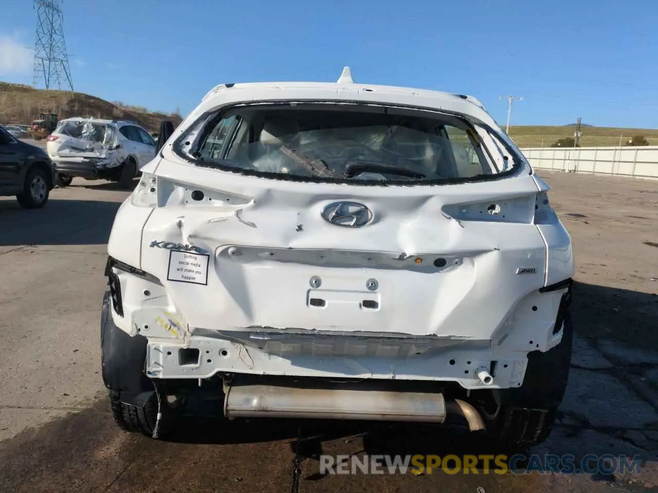 6 fotografías del automóvil dañado KM8K2CAB1NU830115 HYUNDAI KONA 2022
