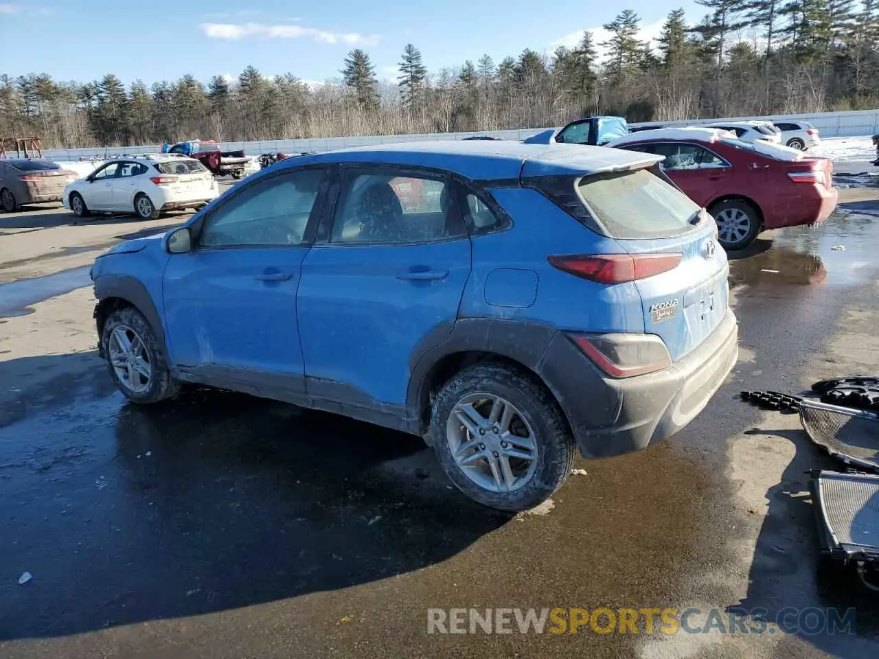 2 fotografías del automóvil dañado KM8K2CAB5NU768606 HYUNDAI KONA 2022