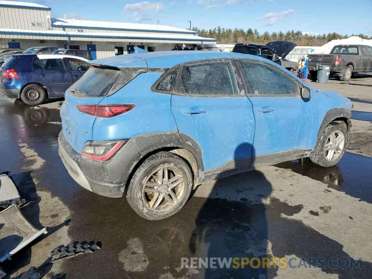 3 fotografías del automóvil dañado KM8K2CAB5NU768606 HYUNDAI KONA 2022