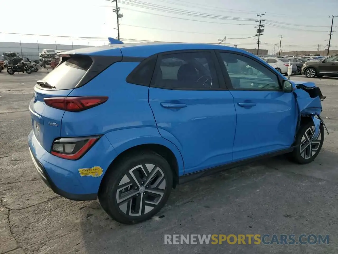 3 fotografías del automóvil dañado KM8K33AG4NU156146 HYUNDAI KONA 2022