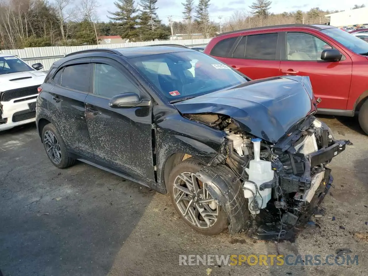 4 fotografías del automóvil dañado KM8K3CA3XNU902113 HYUNDAI KONA 2022