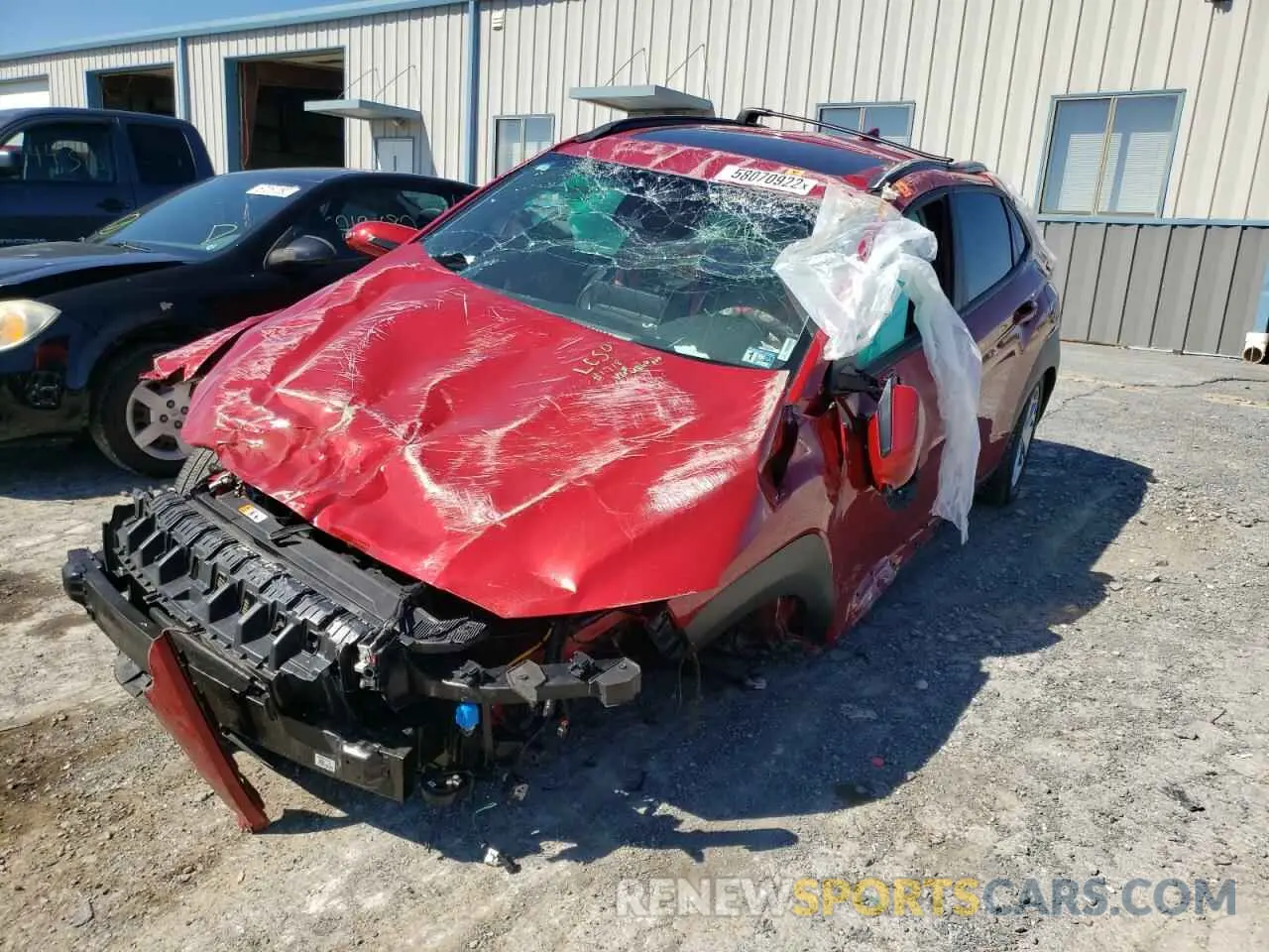 2 fotografías del automóvil dañado KM8K3CAB9NU860508 HYUNDAI KONA 2022