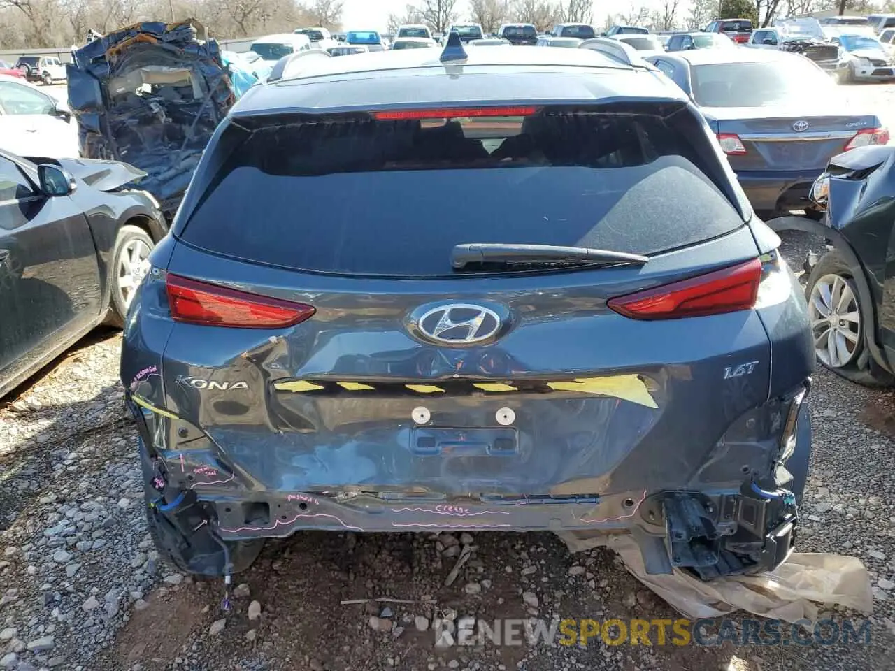 6 fotografías del automóvil dañado KM8K53A33NU923010 HYUNDAI KONA 2022