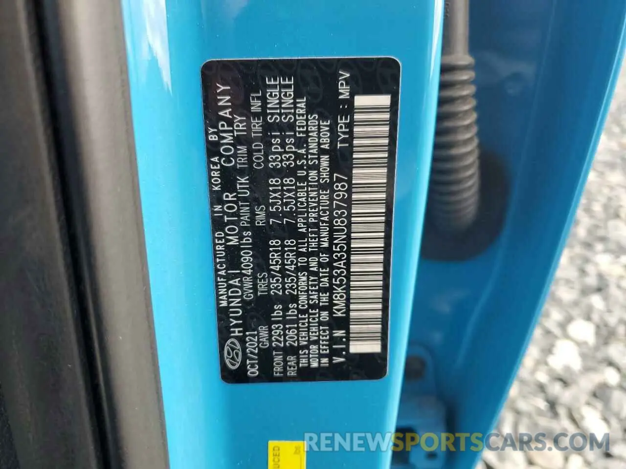 13 fotografías del automóvil dañado KM8K53A35NU837987 HYUNDAI KONA 2022
