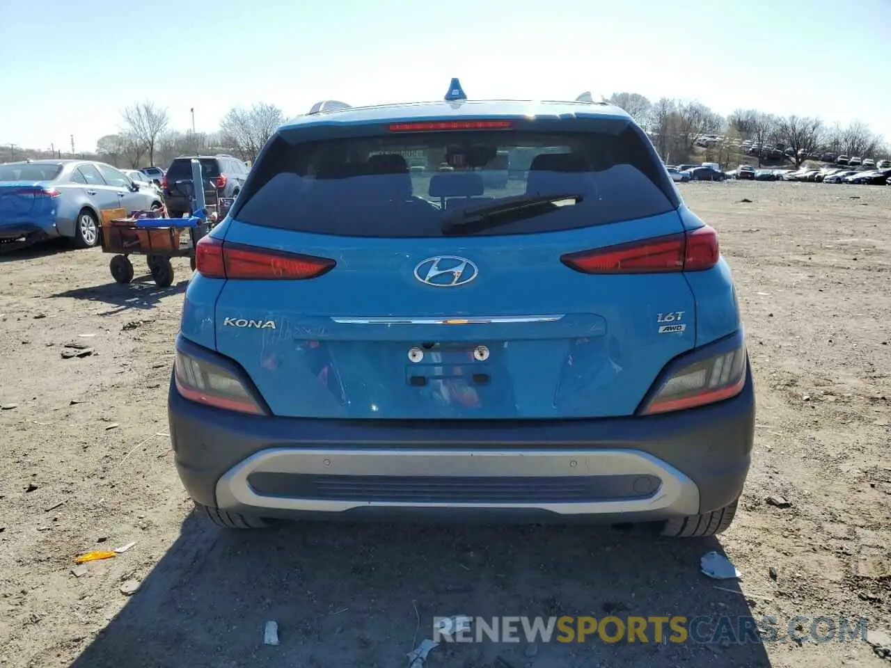 6 fotografías del automóvil dañado KM8K5CA38NU839958 HYUNDAI KONA 2022
