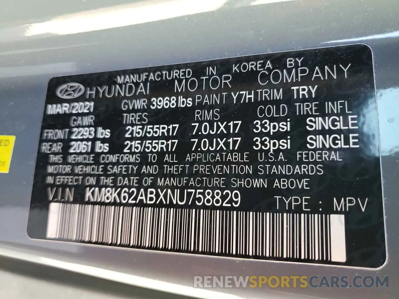 14 fotografías del automóvil dañado KM8K62ABXNU758829 HYUNDAI KONA 2022