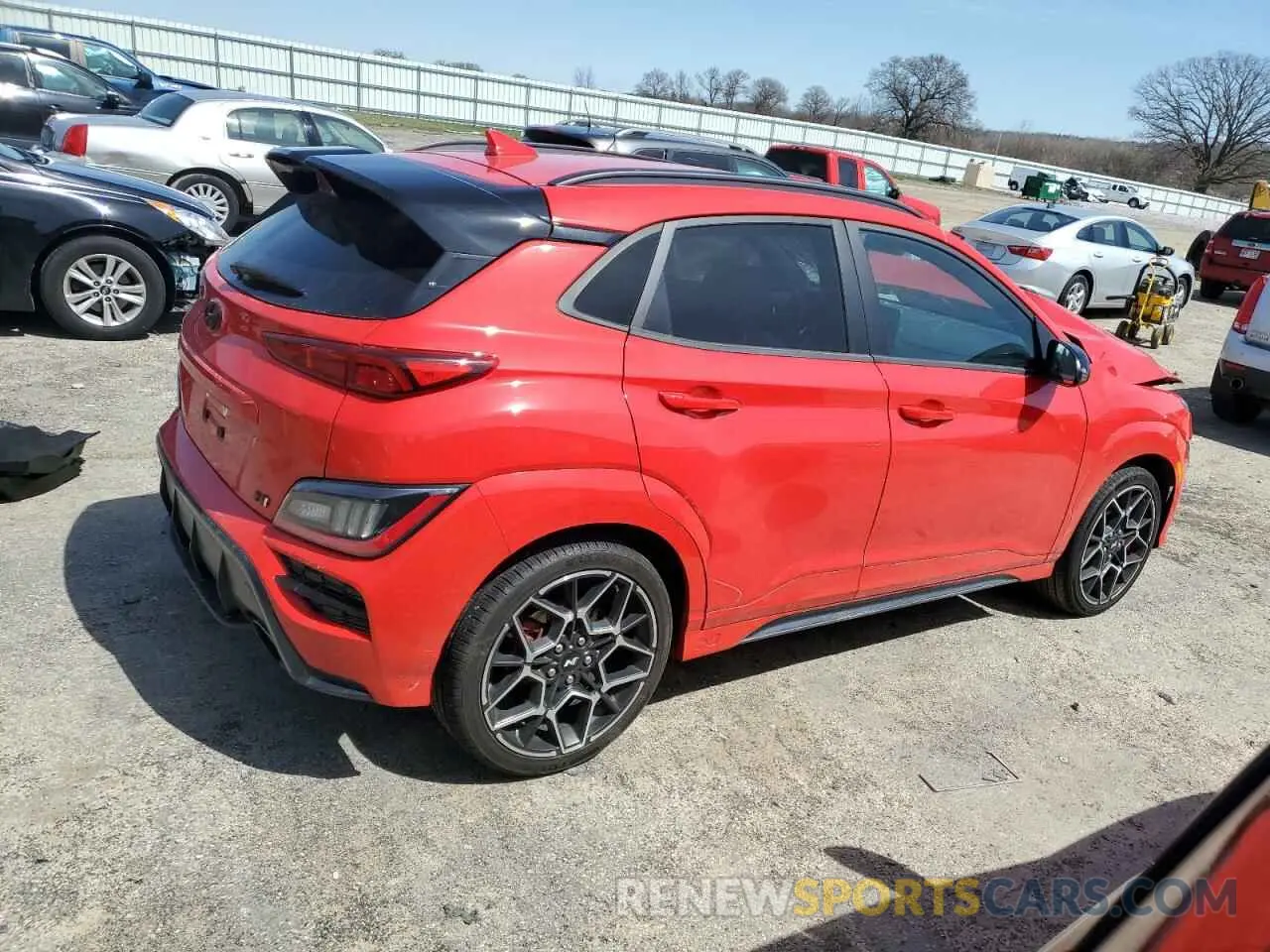 3 fotografías del automóvil dañado KM8KH3AC1NU002184 HYUNDAI KONA 2022