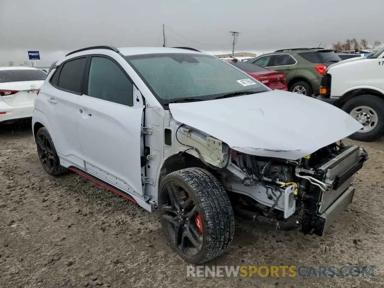 4 fotografías del automóvil dañado KM8KH3AC5NU003953 HYUNDAI KONA 2022