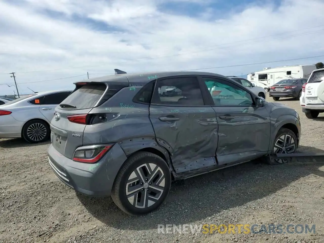 3 fotografías del automóvil dañado KM8K23AG8PU178737 HYUNDAI KONA 2023