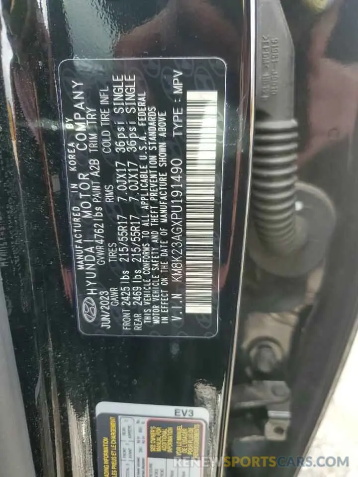 13 fotografías del automóvil dañado KM8K23AGXPU191490 HYUNDAI KONA 2023