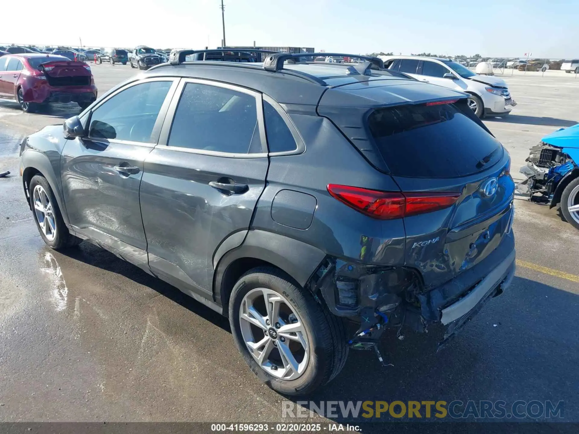 3 fotografías del automóvil dañado KM8K32AB2PU996203 HYUNDAI KONA 2023