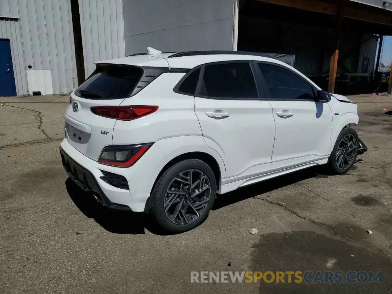 3 fotografías del automóvil dañado KM8K33A37PU020206 HYUNDAI KONA 2023