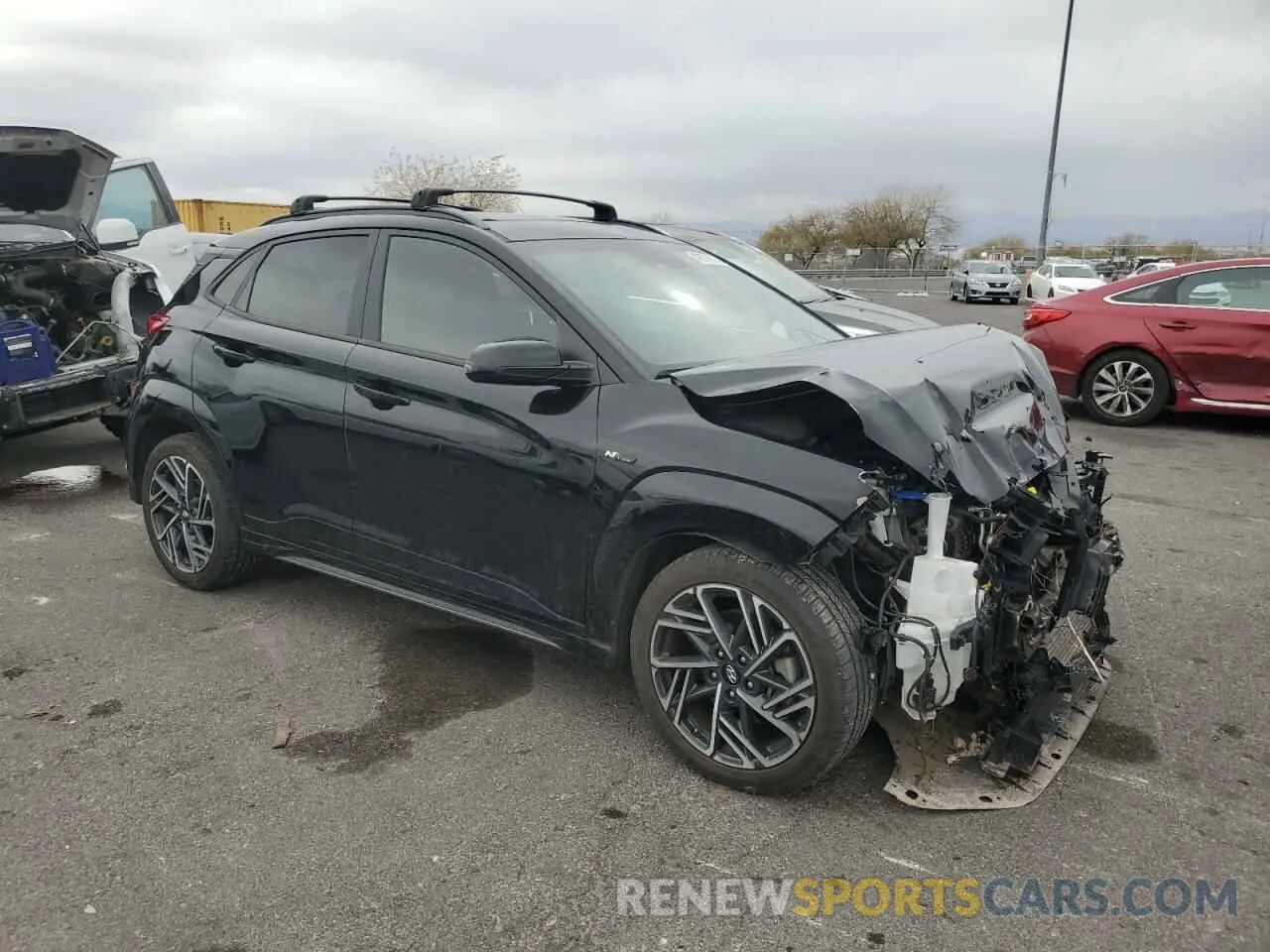 4 fotografías del automóvil dañado KM8K3CA32PU009565 HYUNDAI KONA 2023