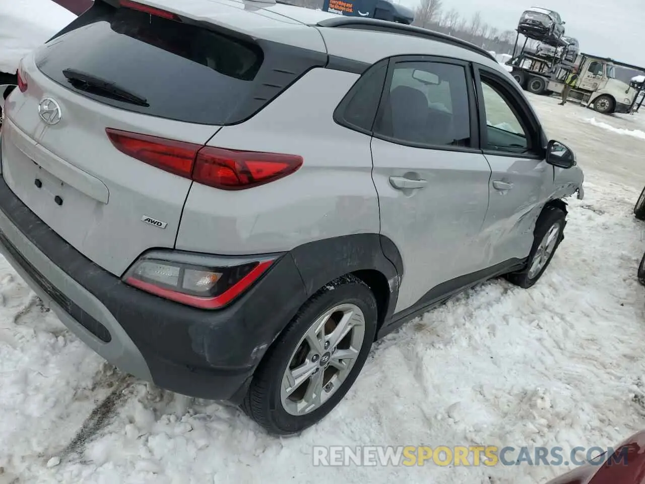 3 fotografías del automóvil dañado KM8K3CAB0PU025173 HYUNDAI KONA 2023