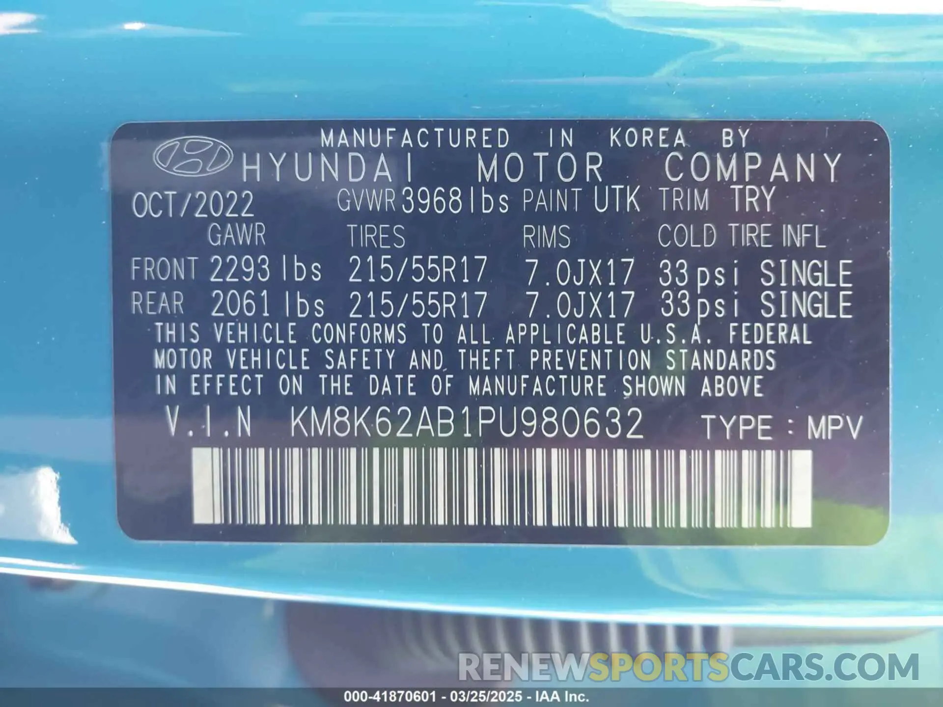 9 fotografías del automóvil dañado KM8K62AB1PU980632 HYUNDAI KONA 2023