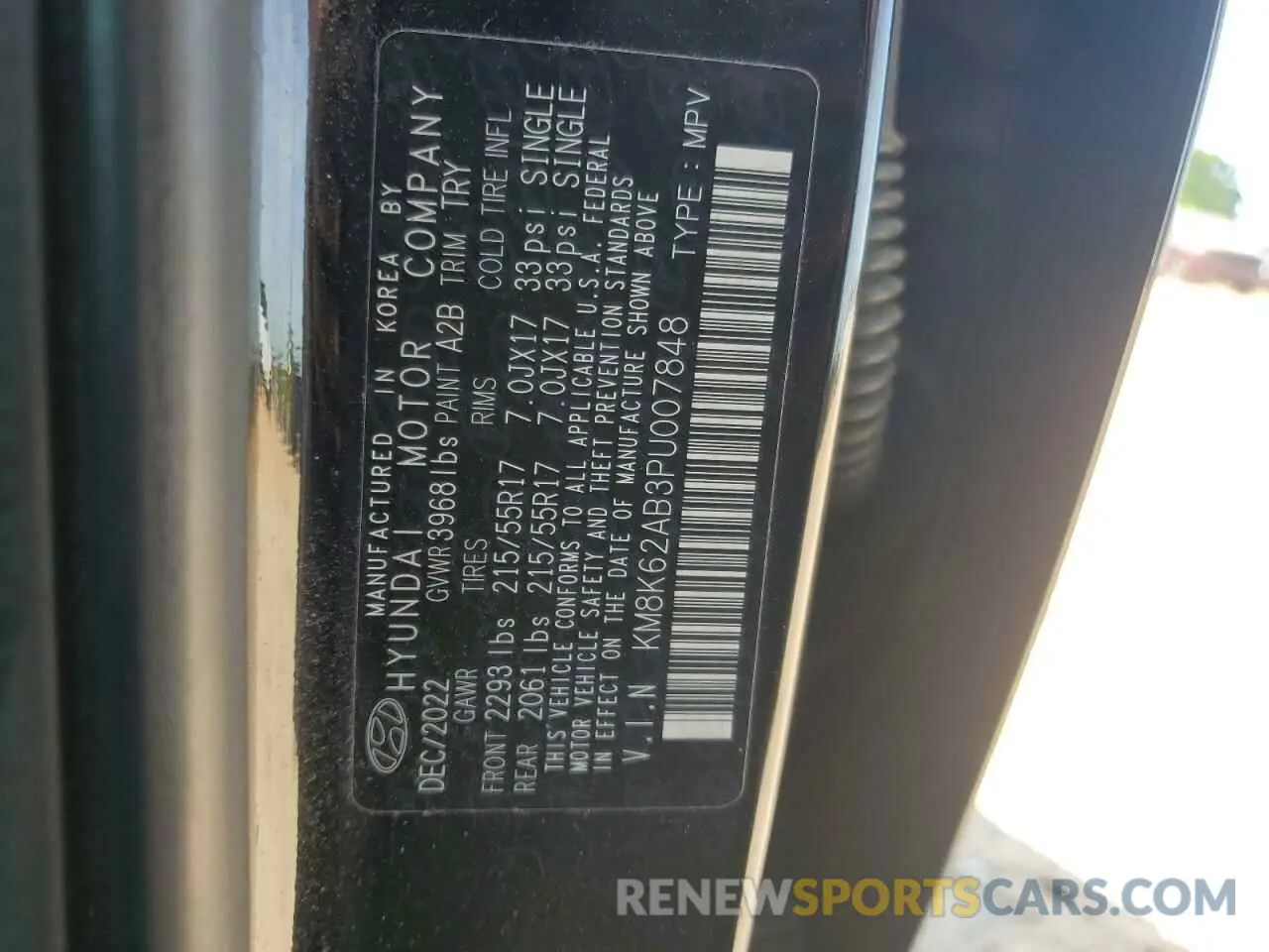 13 fotografías del automóvil dañado KM8K62AB3PU007848 HYUNDAI KONA 2023