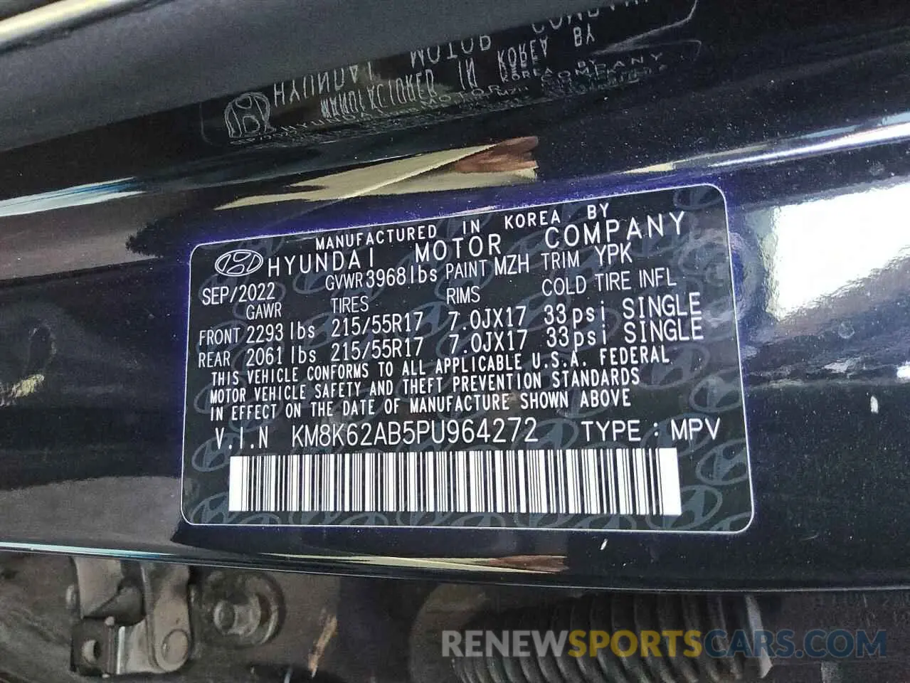 13 fotografías del automóvil dañado KM8K62AB5PU964272 HYUNDAI KONA 2023