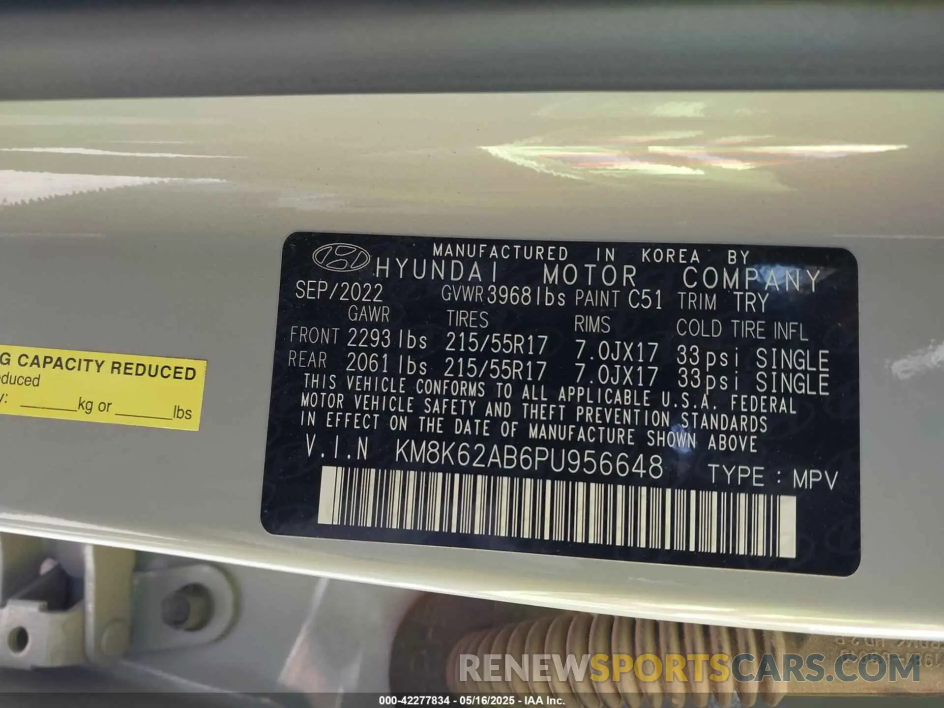 9 fotografías del automóvil dañado KM8K62AB6PU956648 HYUNDAI KONA 2023