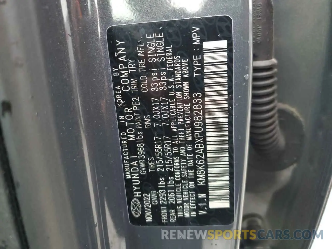 12 fotografías del automóvil dañado KM8K62ABXPU982833 HYUNDAI KONA 2023