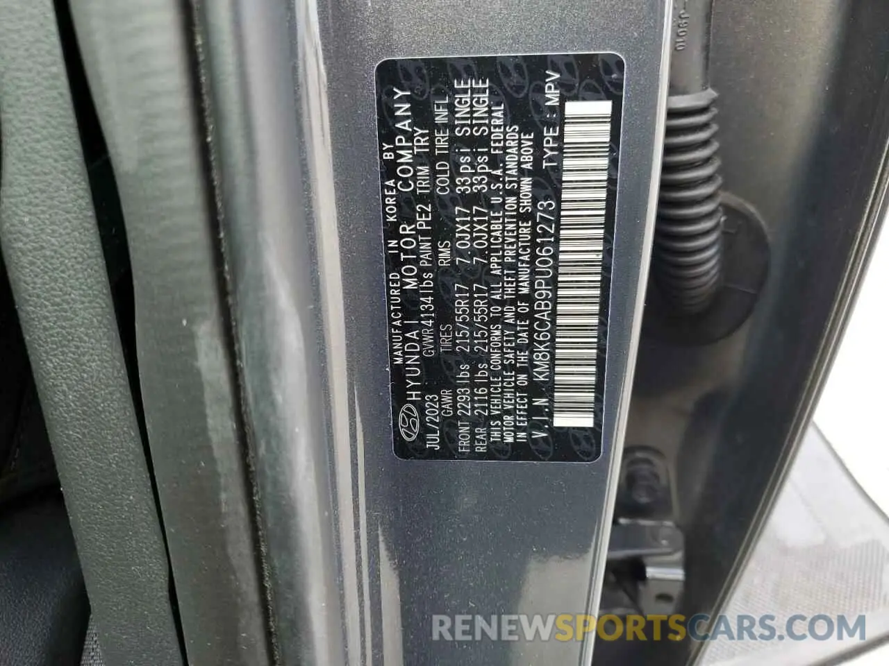 13 fotografías del automóvil dañado KM8K6CAB9PU061273 HYUNDAI KONA 2023