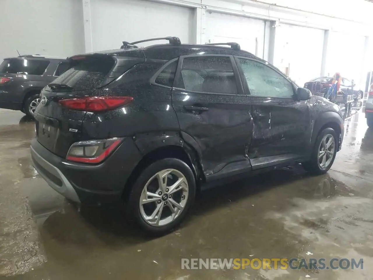 3 fotografías del automóvil dañado KM8K6CAB9PU946671 HYUNDAI KONA 2023