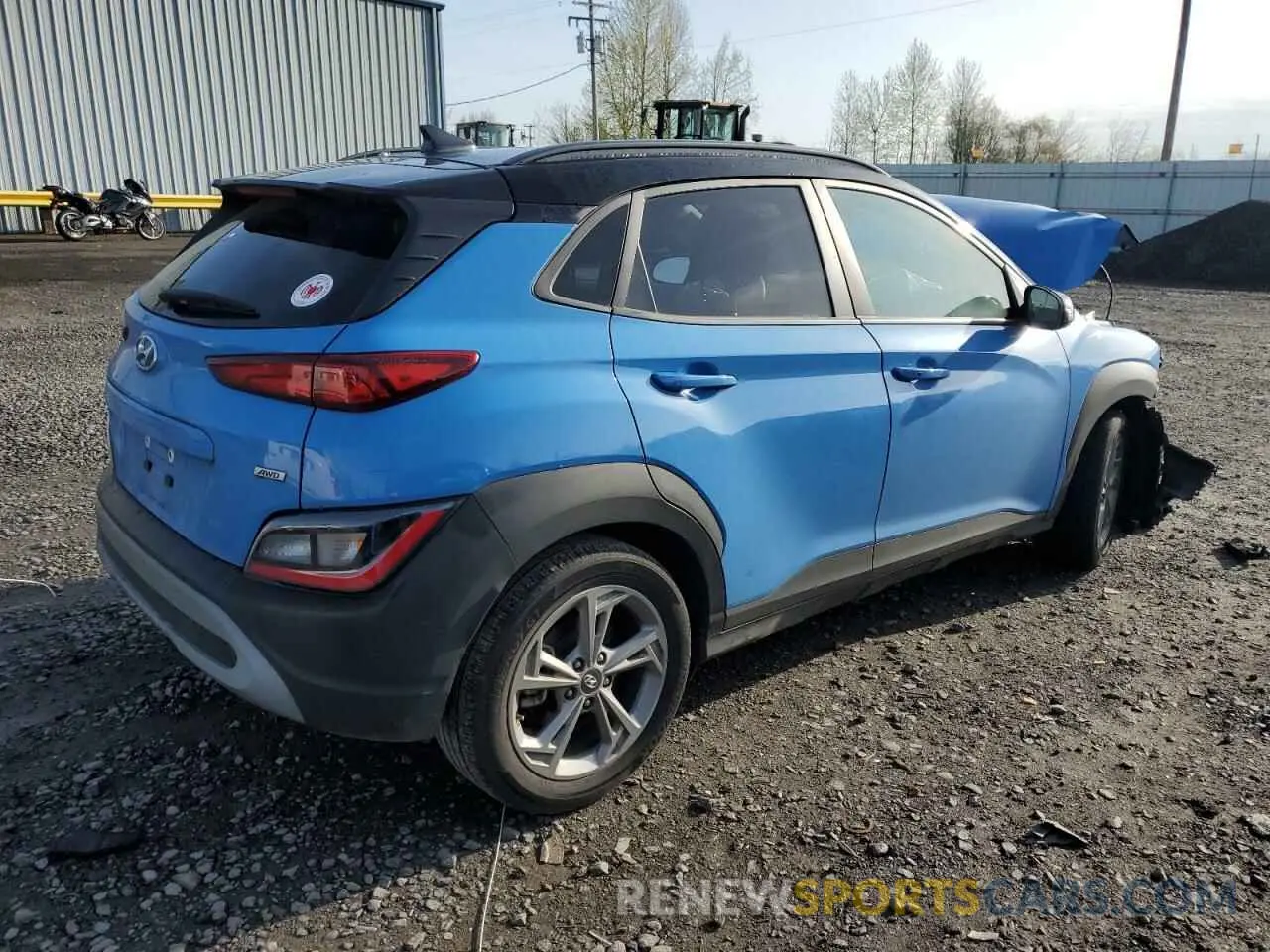 3 fotografías del automóvil dañado KM8K6CABXPU934819 HYUNDAI KONA 2023