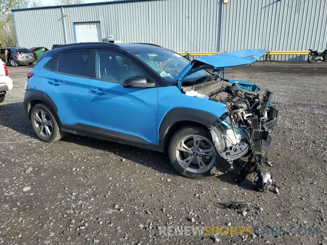 4 fotografías del automóvil dañado KM8K6CABXPU934819 HYUNDAI KONA 2023