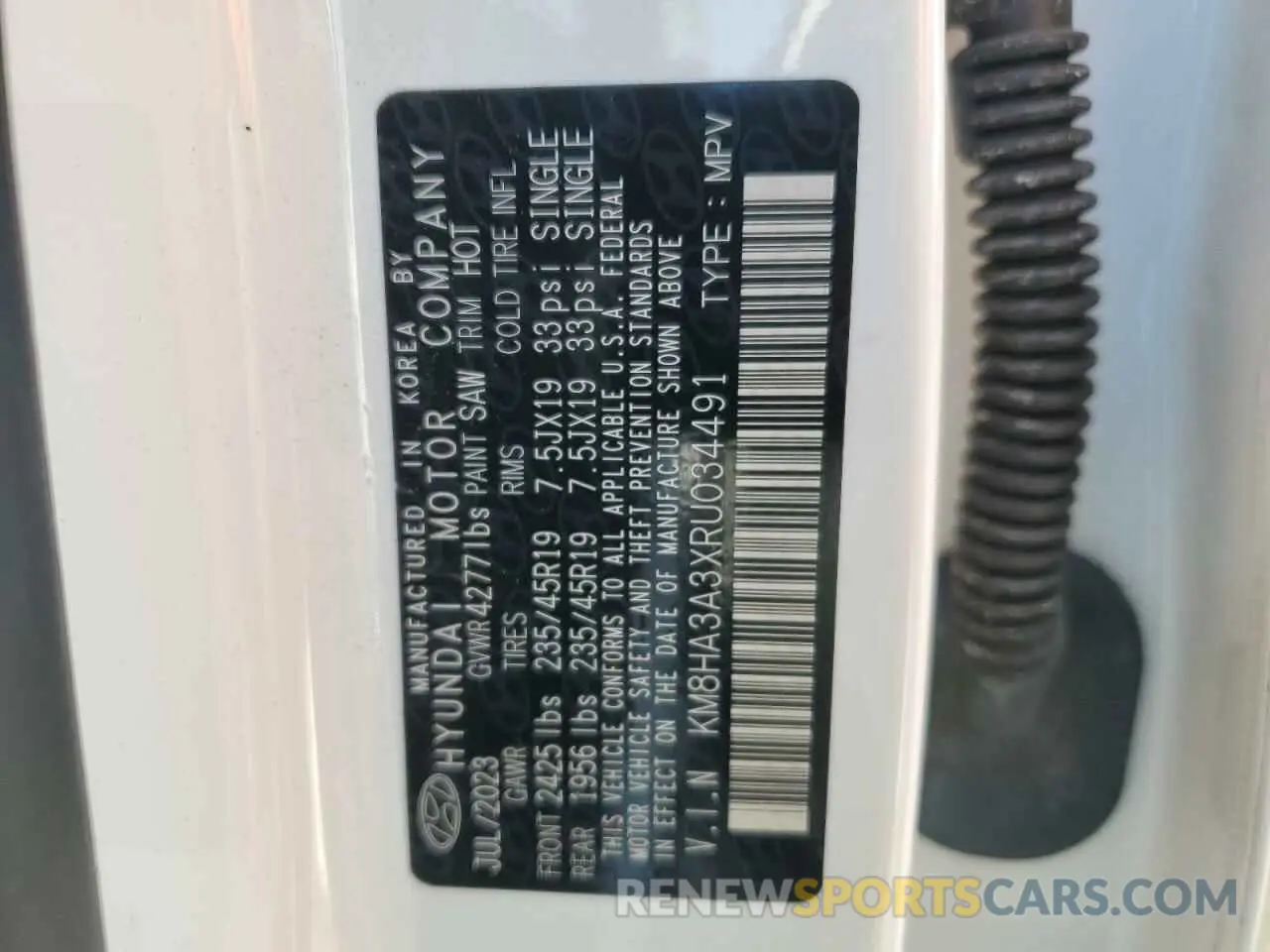 13 fotografías del automóvil dañado KM8HA3A3XRU034491 HYUNDAI KONA 2024