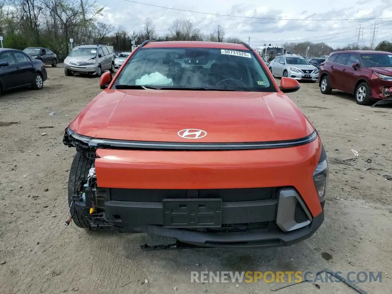 5 fotografías del automóvil dañado KM8HB3AB2RU086086 HYUNDAI KONA 2024