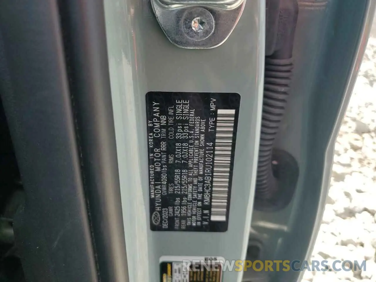 15 fotografías del automóvil dañado KM8HC3AB1RU102114 HYUNDAI KONA 2024