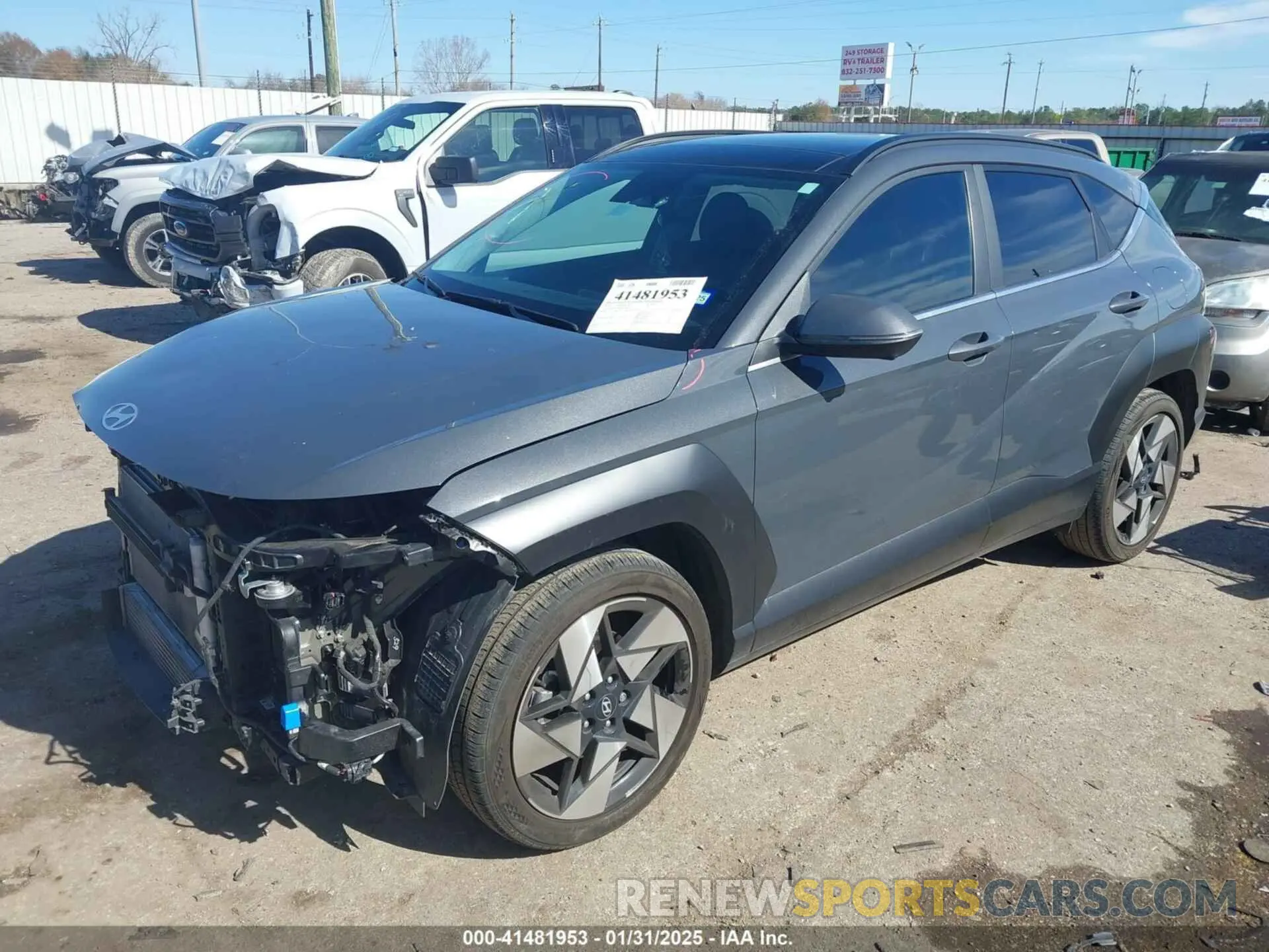 2 fotografías del automóvil dañado KM8HE3A34RU027329 HYUNDAI KONA 2024