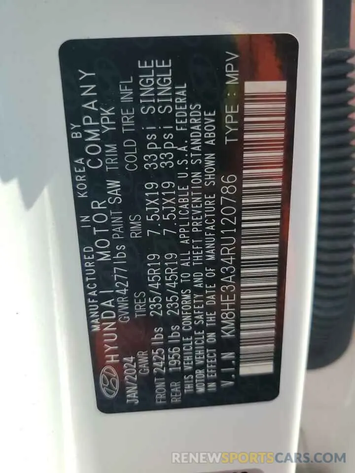 13 fotografías del automóvil dañado KM8HE3A34RU120786 HYUNDAI KONA 2024