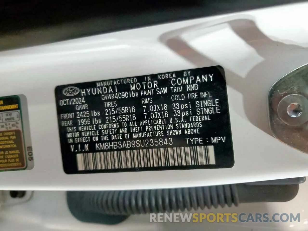13 fotografías del automóvil dañado KM8HB3AB9SU235843 HYUNDAI KONA 2025