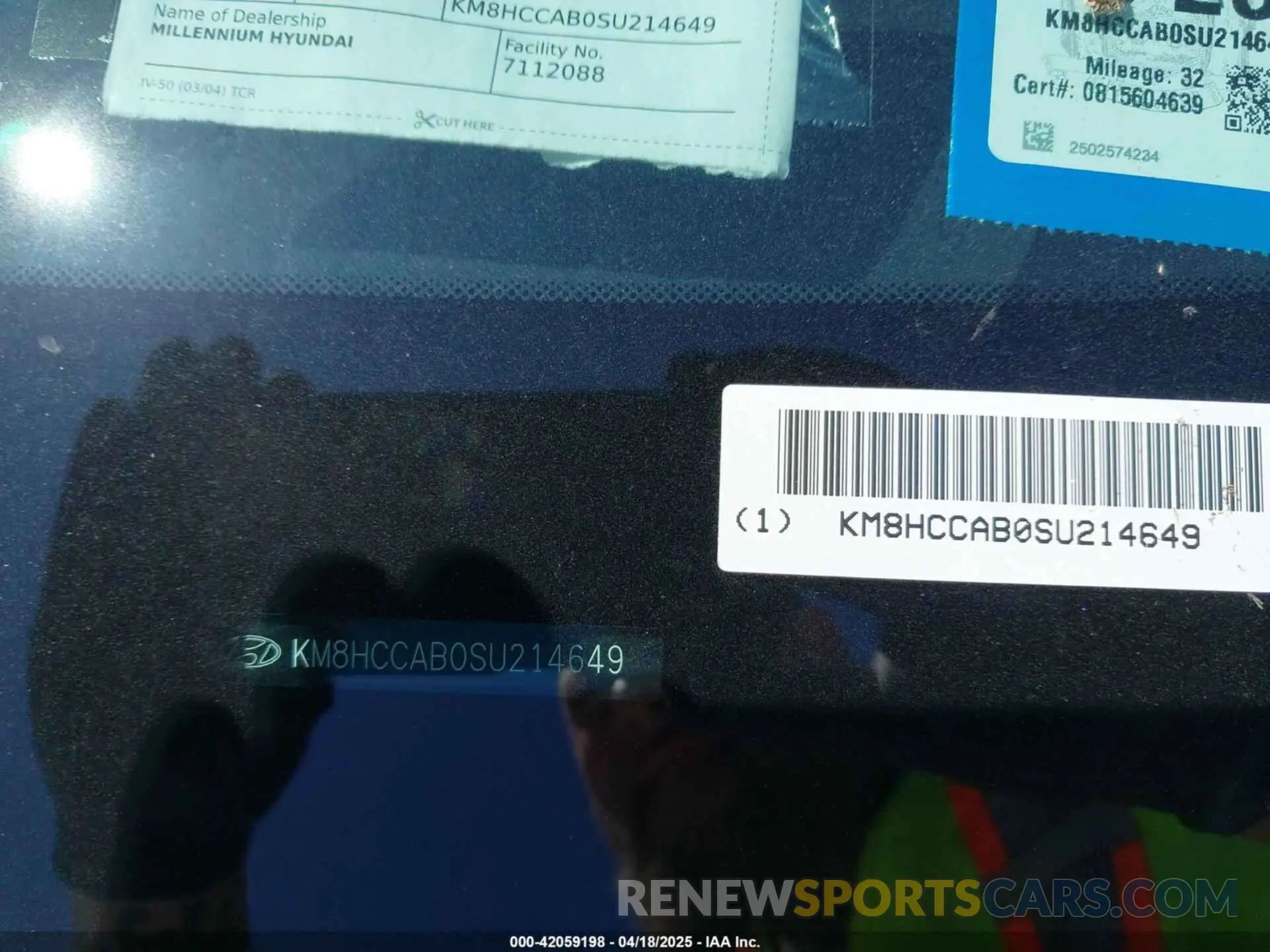 17 fotografías del automóvil dañado KM8HCCAB0SU214649 HYUNDAI KONA 2025