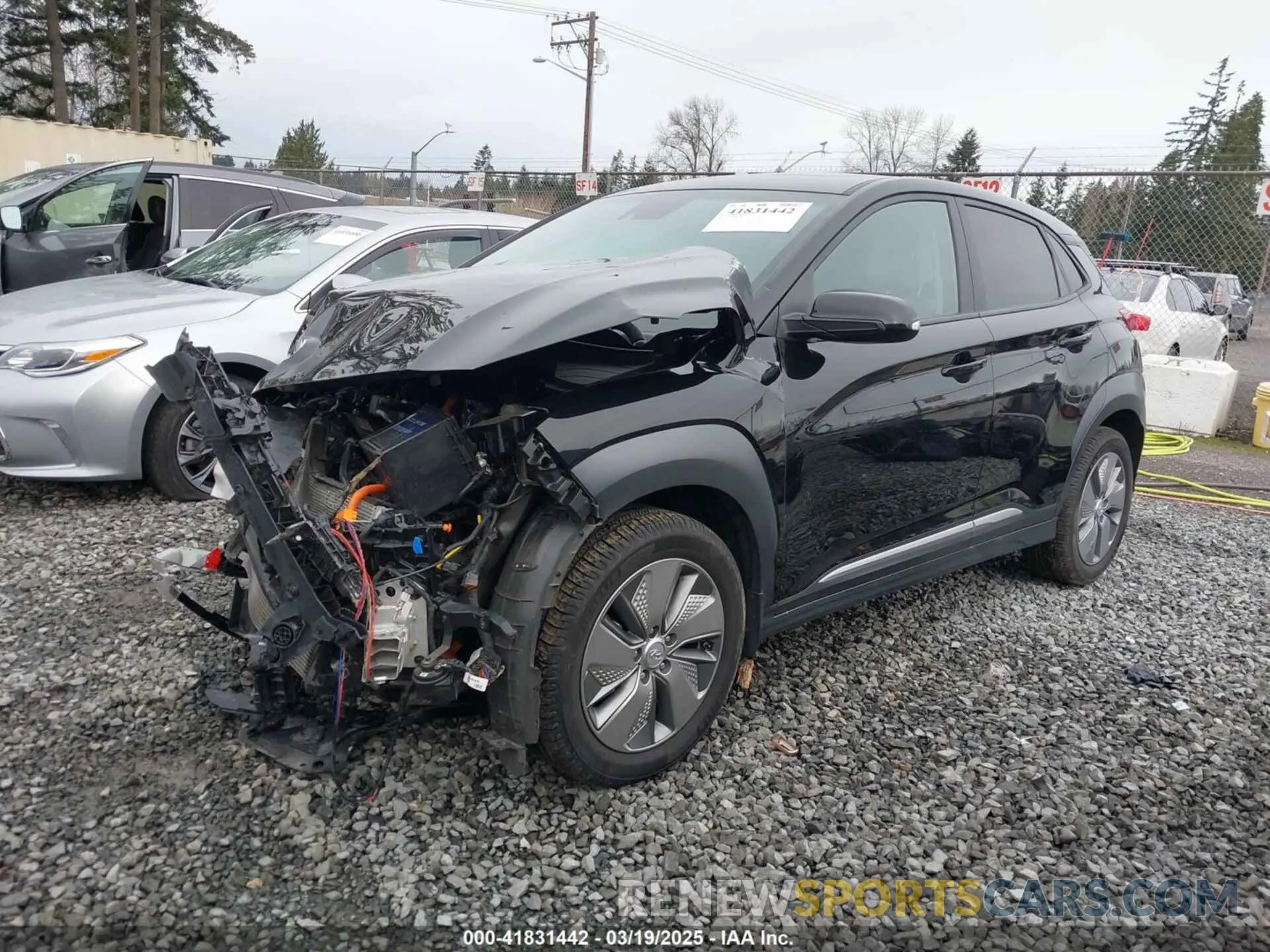 2 fotografías del automóvil dañado KM8K33AG0MU110795 HYUNDAI KONA ELECTRIC 2021