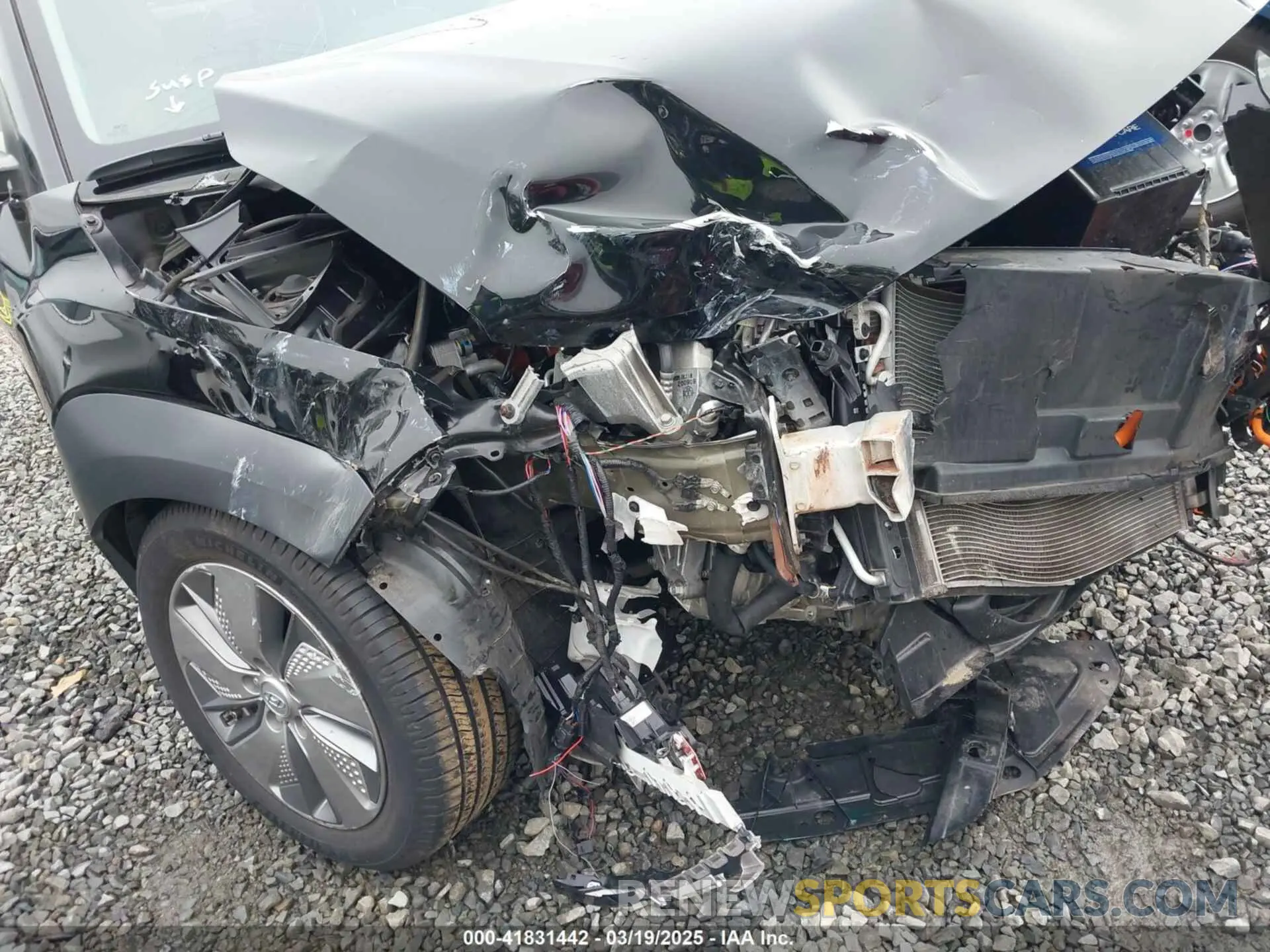 6 fotografías del automóvil dañado KM8K33AG0MU110795 HYUNDAI KONA ELECTRIC 2021