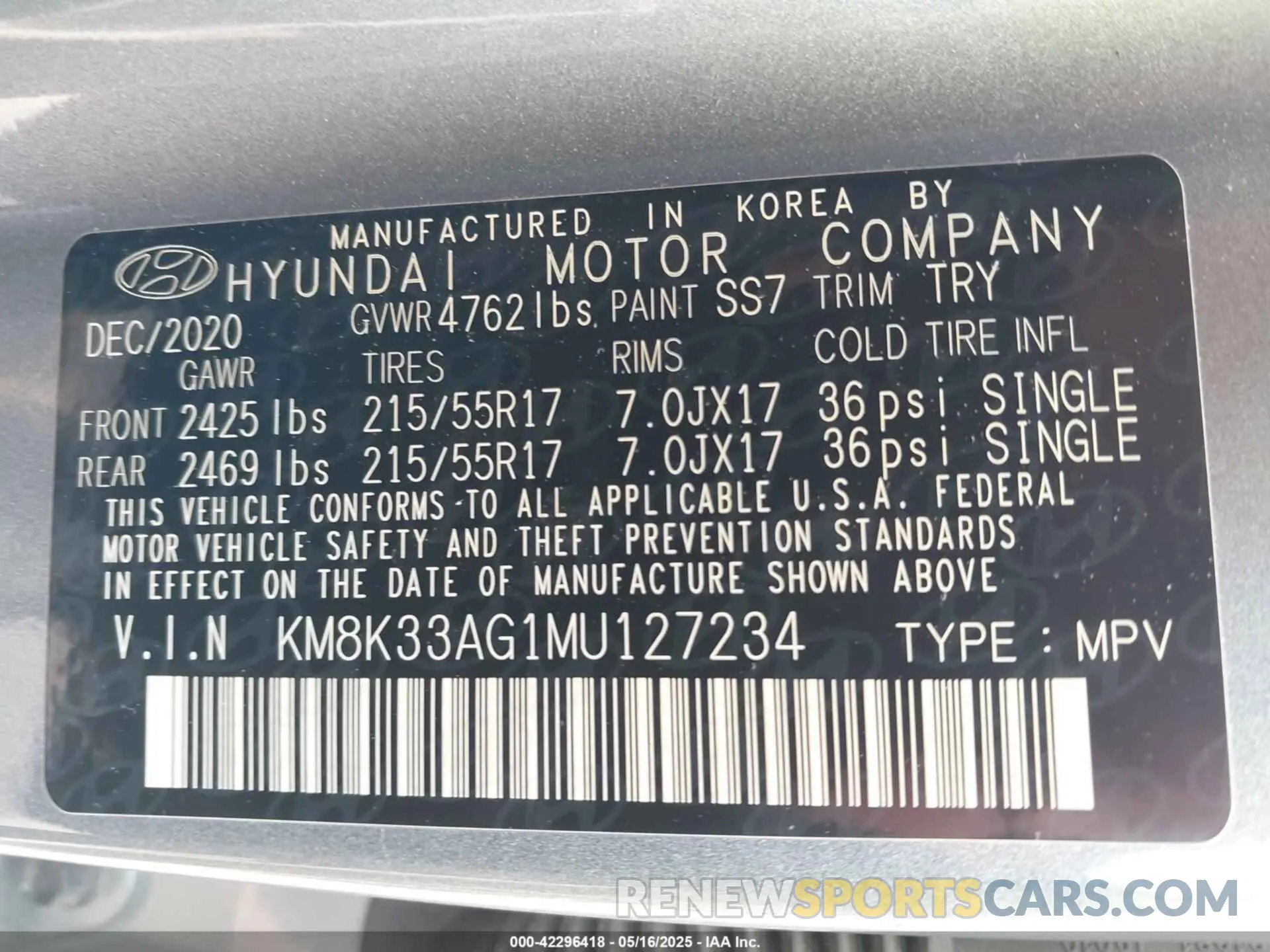 9 fotografías del automóvil dañado KM8K33AG1MU127234 HYUNDAI KONA ELECTRIC 2021