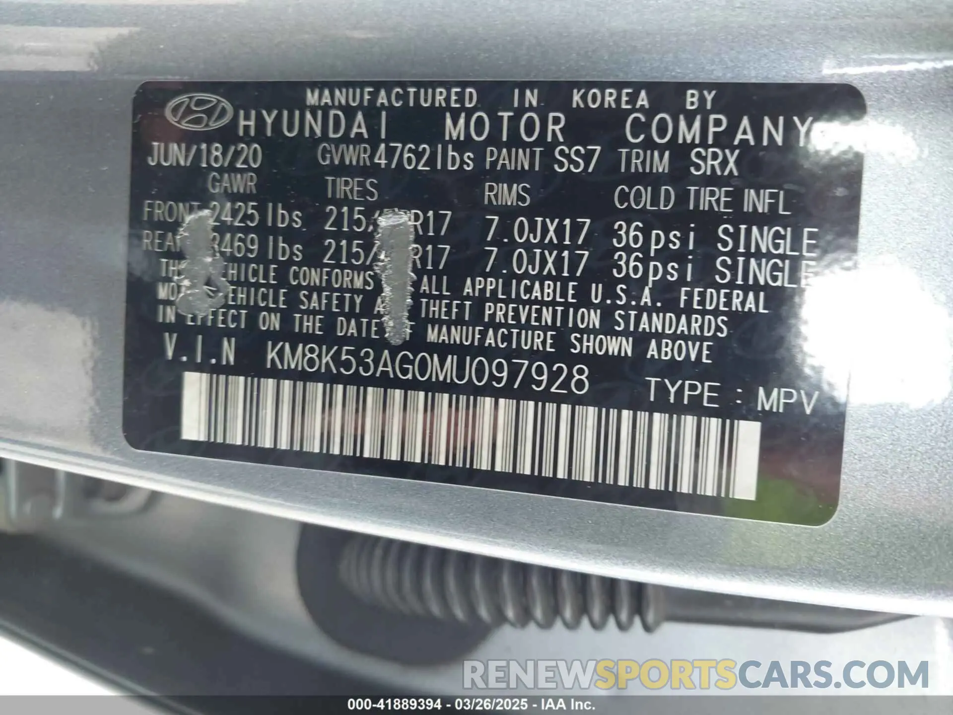 9 fotografías del automóvil dañado KM8K53AG0MU097928 HYUNDAI KONA ELECTRIC 2021