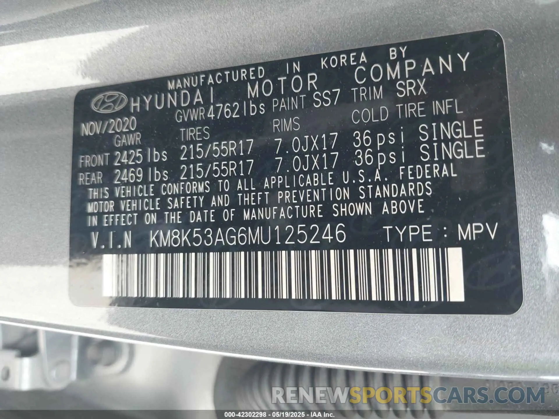 9 fotografías del automóvil dañado KM8K53AG6MU125246 HYUNDAI KONA ELECTRIC 2021