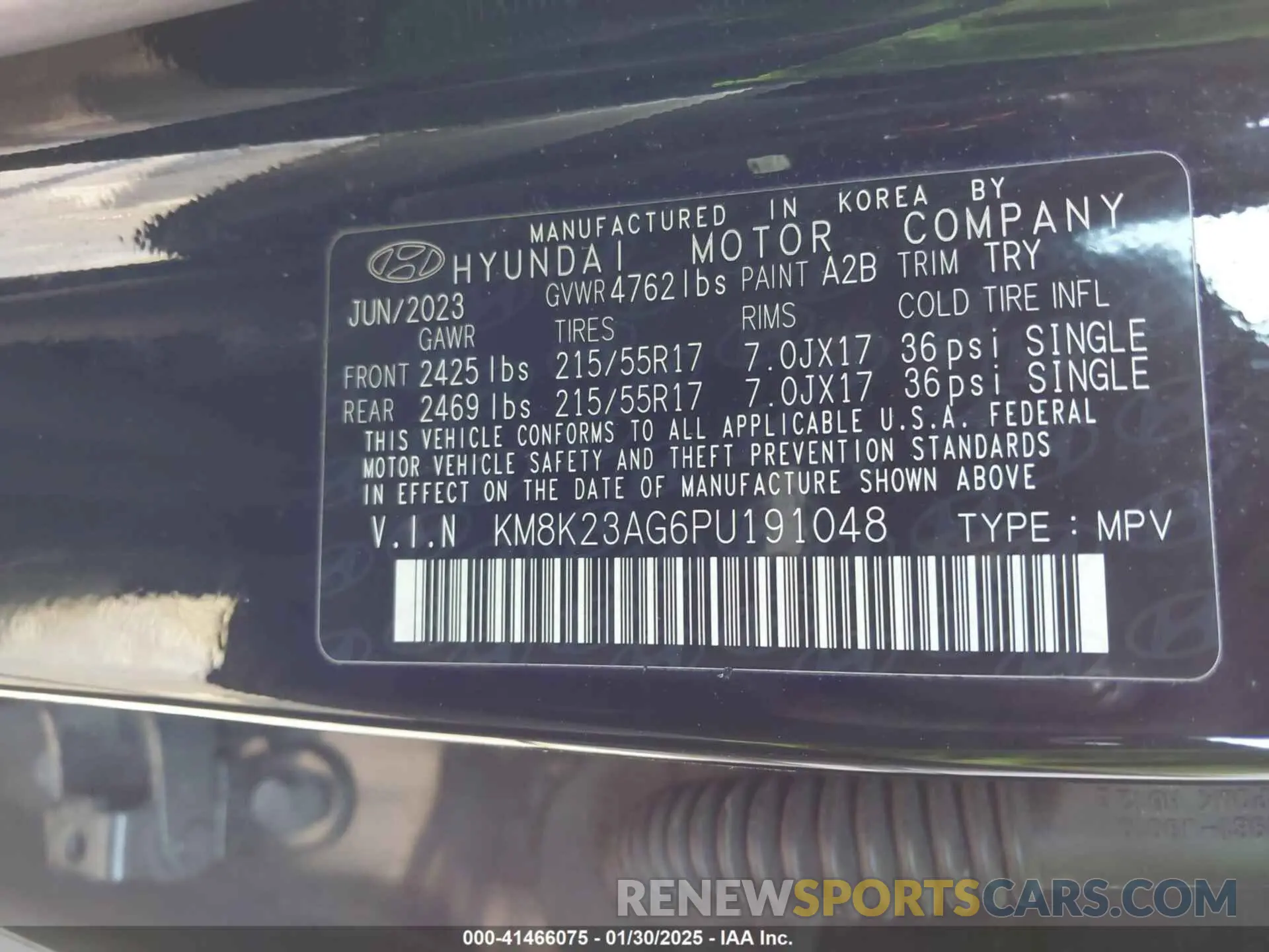 9 fotografías del automóvil dañado KM8K23AG6PU191048 HYUNDAI KONA ELECTRIC 2023