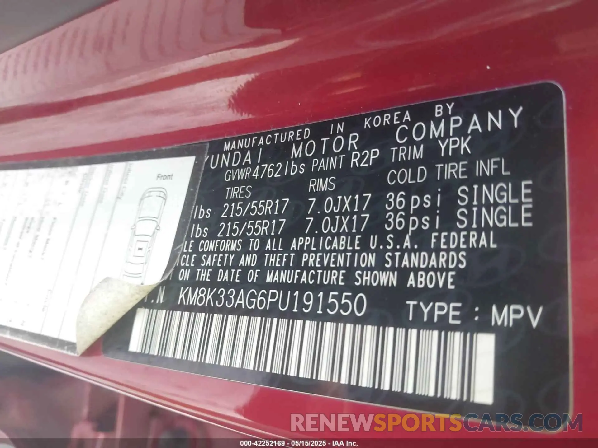 9 fotografías del automóvil dañado KM8K33AG6PU191550 HYUNDAI KONA ELECTRIC 2023