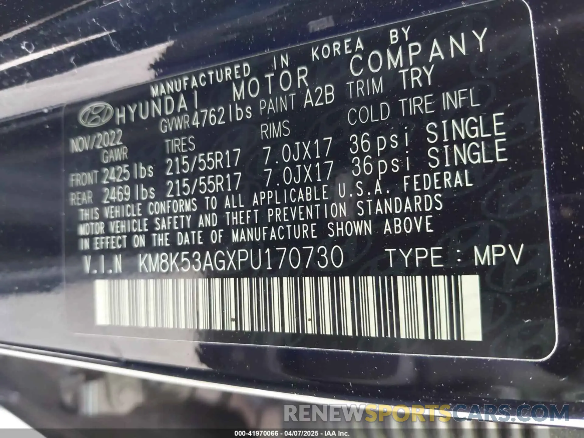 9 fotografías del automóvil dañado KM8K53AGXPU170730 HYUNDAI KONA ELECTRIC 2023