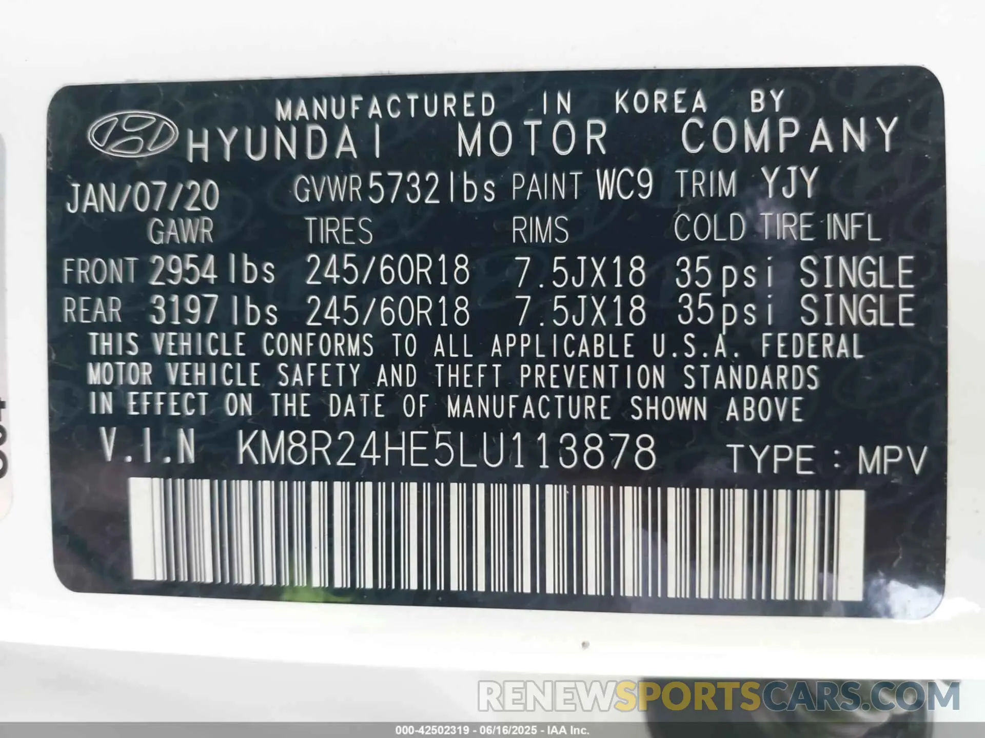9 fotografías del automóvil dañado KM8R24HE5LU113878 HYUNDAI PALISADE 2020