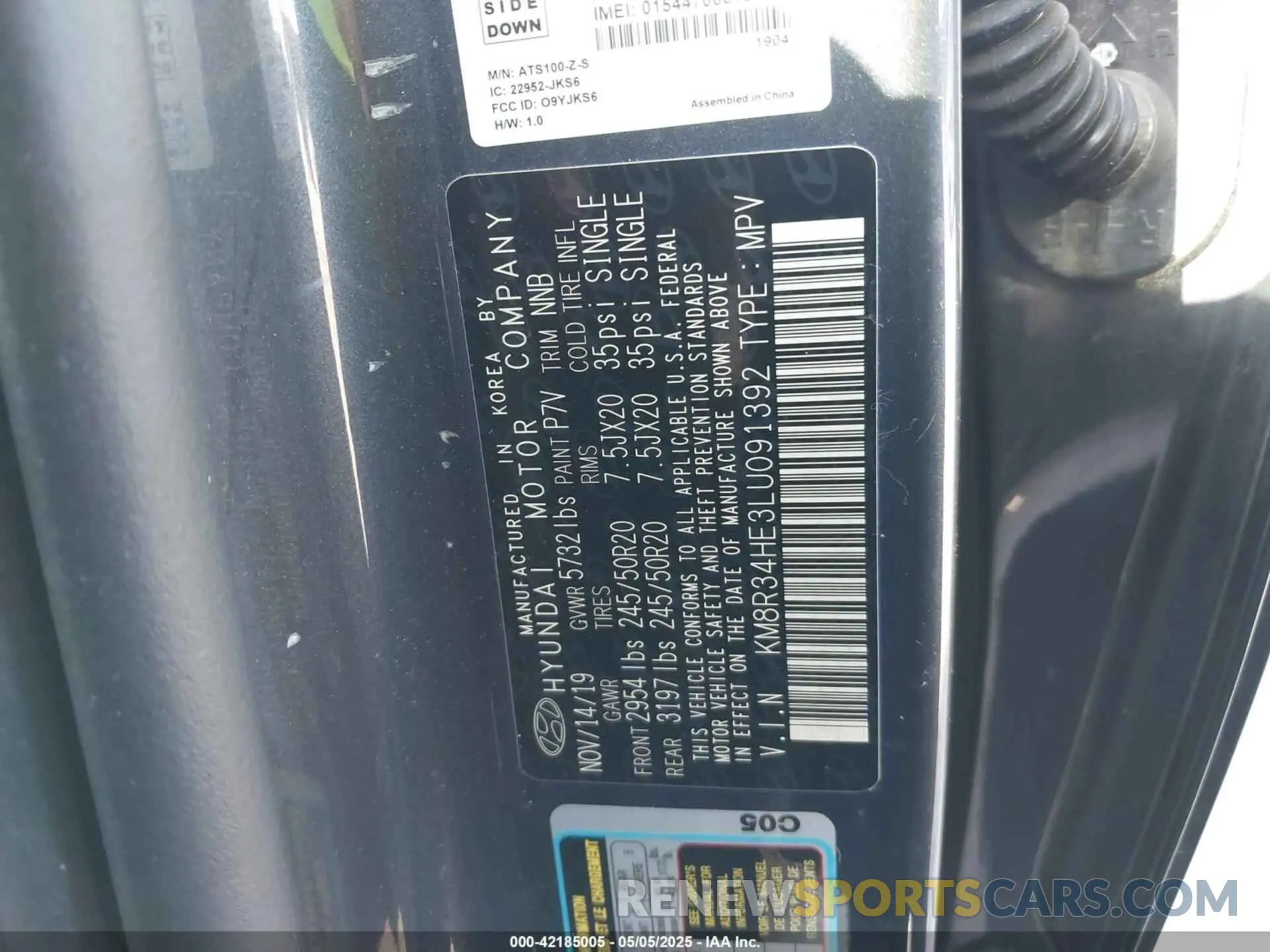 9 fotografías del automóvil dañado KM8R34HE3LU091392 HYUNDAI PALISADE 2020