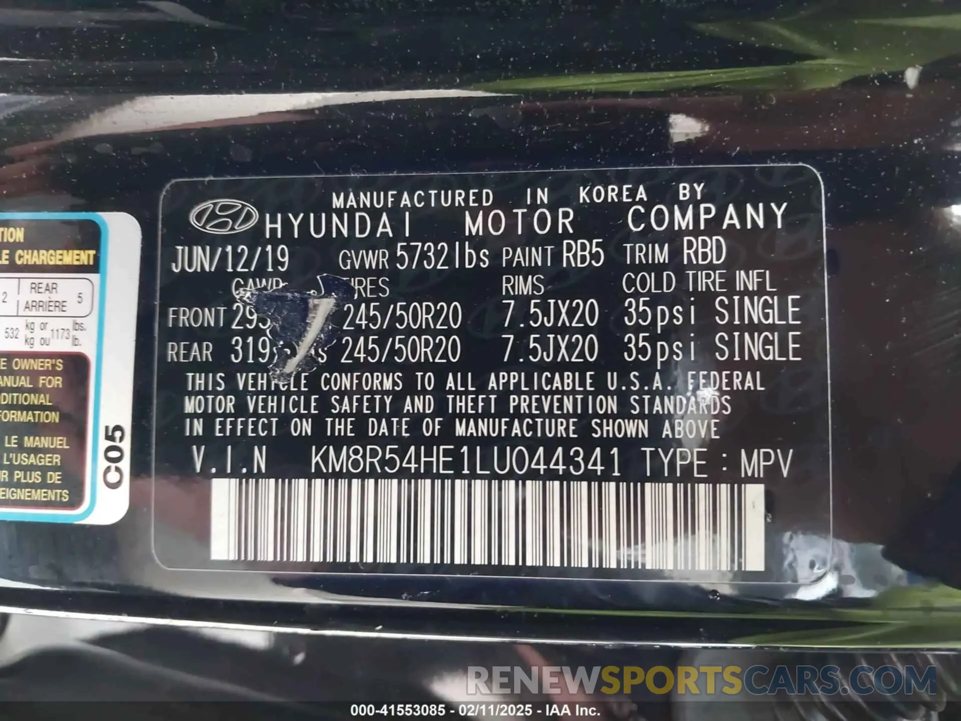 9 fotografías del automóvil dañado KM8R54HE1LU044341 HYUNDAI PALISADE 2020