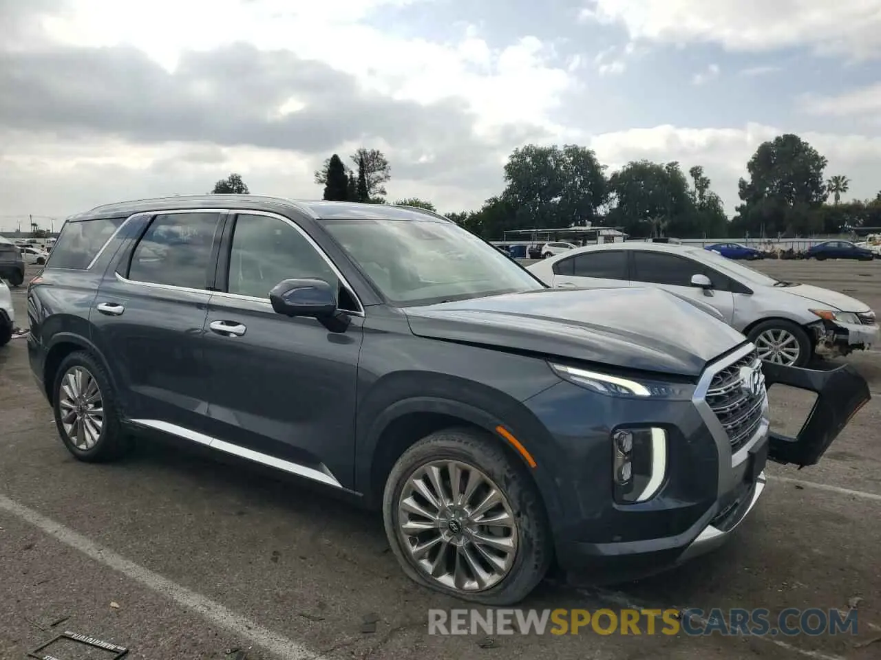 4 fotografías del automóvil dañado KM8R54HE3LU088633 HYUNDAI PALISADE 2020