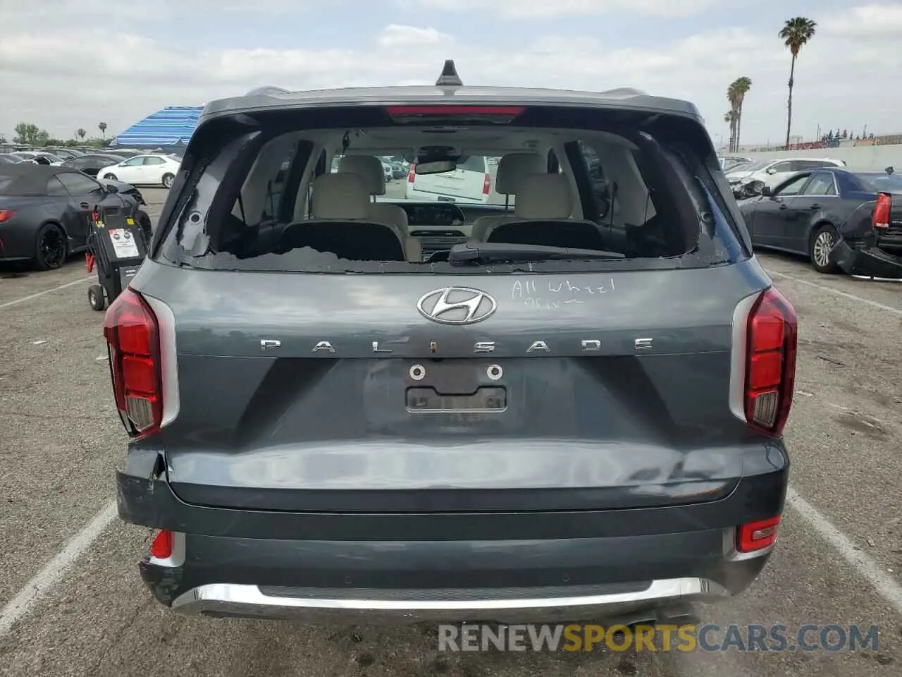 6 fotografías del automóvil dañado KM8R54HE3LU088633 HYUNDAI PALISADE 2020